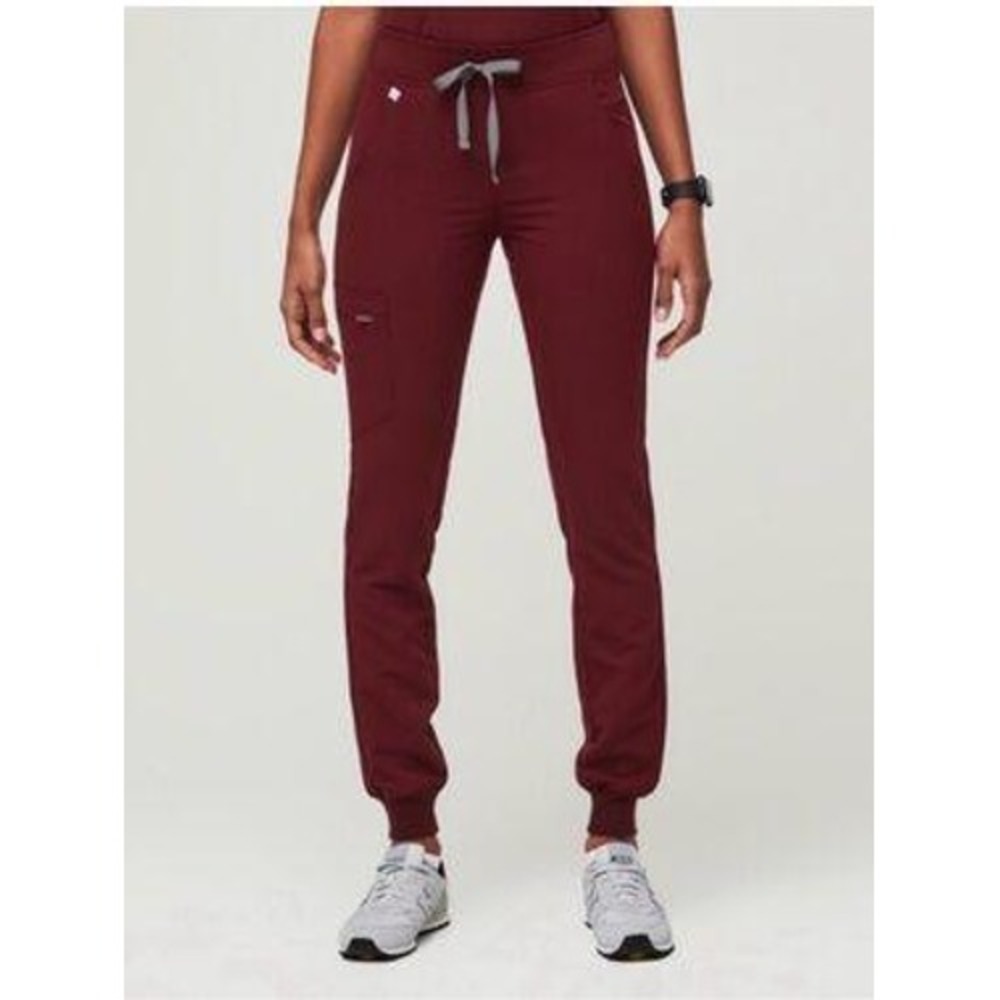 FIGS Pants Womens Small Petite Zamora Jogger Scrub Burgundy Technical Collection